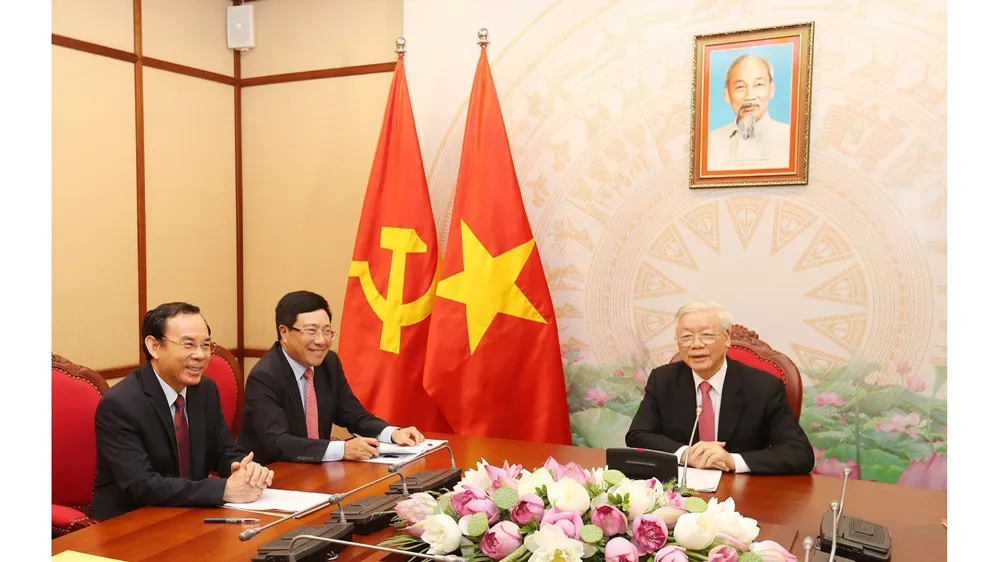 Tổng Bí thư, Chủ tịch nước Nguyễn Phú Trọng điện đàm với Tổng thống Liên bang Nga Vladimir Putin
