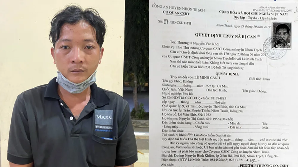 Đối tượng Lê Minh Cảnh và ​quyết định truy nã