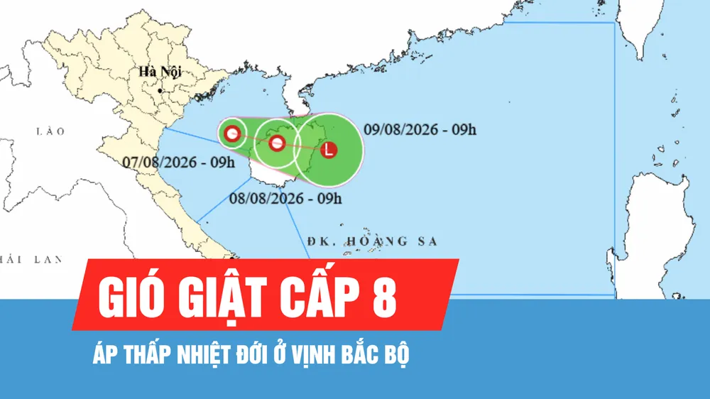 Áp thấp trên vịnh Bắc bộ mạnh lên thành áp thấp nhiệt đới