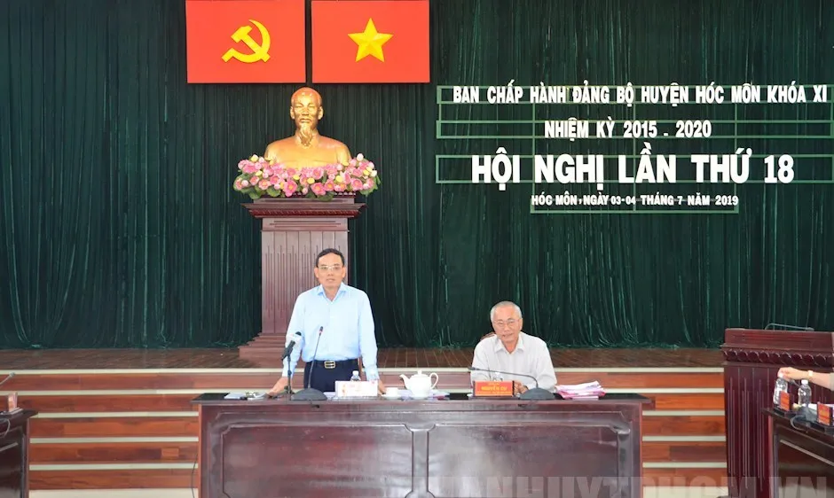 Phó Bí thư Thường trực Thành ủy TPHCM Trần Lưu Quang phát biểu tại hội nghị. Ảnh: Thanhuytphcm.vn