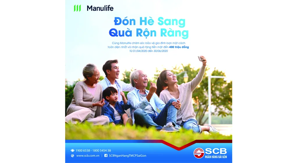 Chương trình "Đón hè sang - Quà rộn ràng": Nhận quà tiền mặt lên đến 400 triệu của SCB và Manulife
