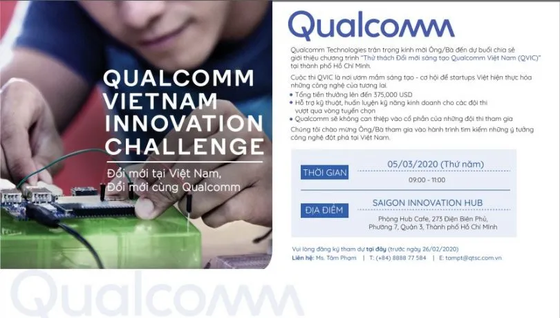 Nhiều phần thưởng giá trị tại “Thử thách Đổi mới sáng tạo Qualcomm Việt Nam”