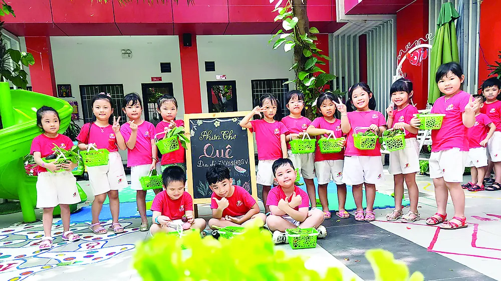Các bé Trường Mầm non Worldkids luôn vui vẻ trong mỗi giờ học