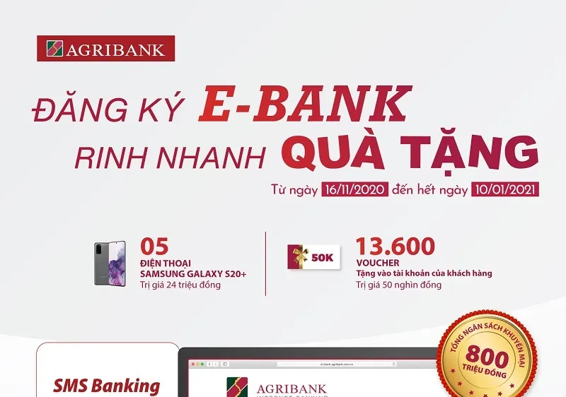 Cùng Agribank đăng ký E-Bank - rinh nhanh quà tặng