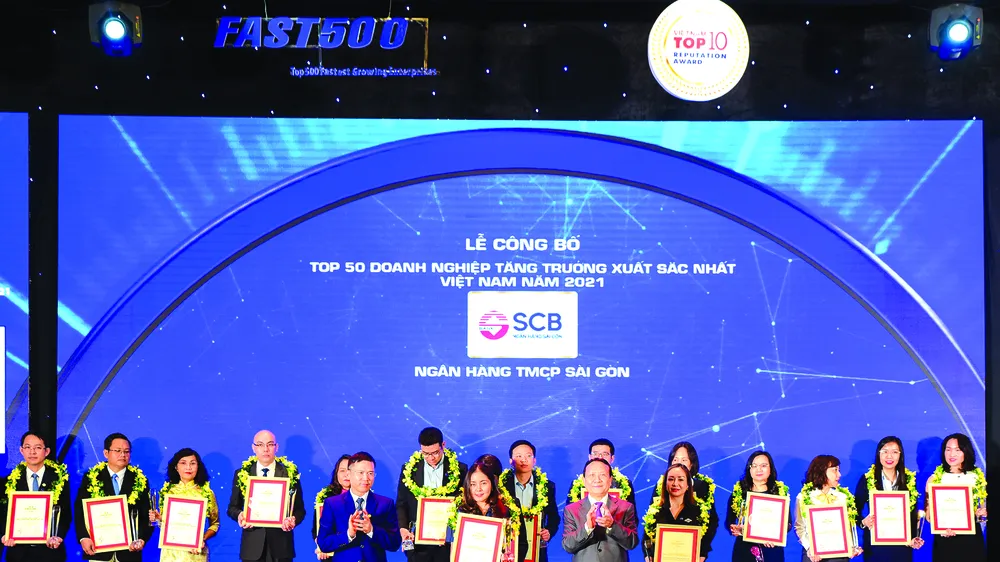 SCB vào Tốp 50 doanh nghiệp tăng trưởng xuất sắc nhất Việt Nam năm 2021