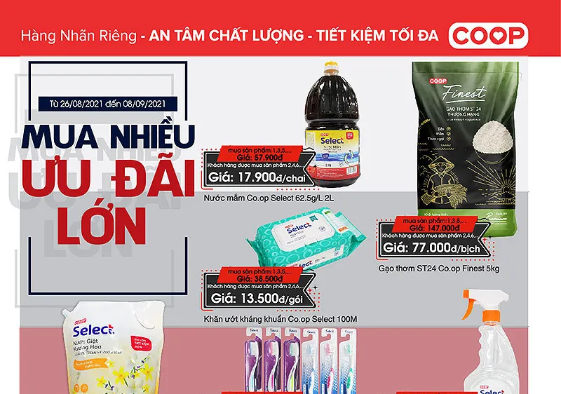 Hệ thống Saigon Co.op giảm giá hàng ngàn mặt hàng dịp lễ 2-9
