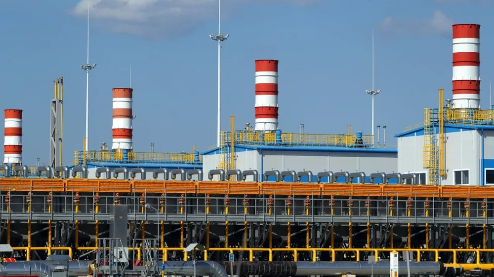 Trạm nén khí Slavyanskaya của Gazprom. Ảnh: TASS