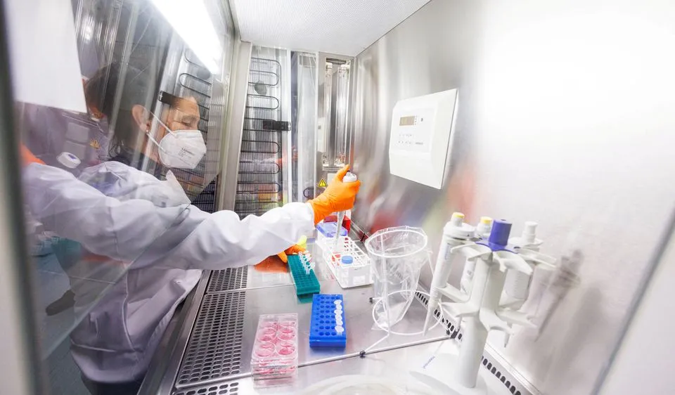 Thử nghiệm chế vaccine của hãng Bavarian Nordic của Đan Mạch. Ảnh: REUTERS