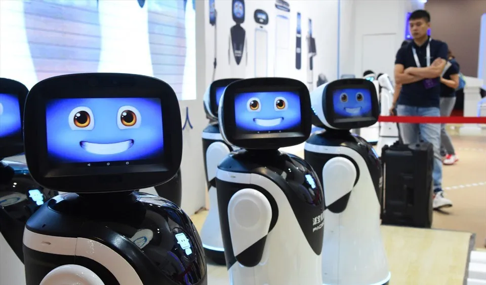  Robot lễ tân tại Hội nghị Robot thế giới 2019 ở quận Đại Hưng, Bắc Kinh, Trung Quốc. Ảnh: Tân Hoa xã