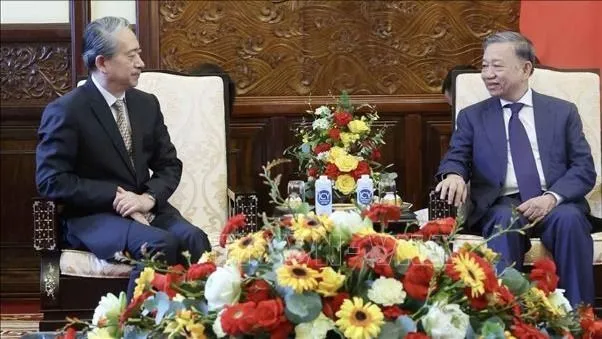 Chủ tịch nước Tô Lâm tiếp Đại sứ Trung Quốc đến chào nhân dịp kết thúc nhiệm kỳ công tác