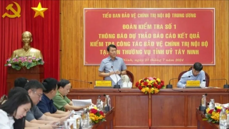 Bộ trưởng Lương Tam Quang phát biểu tại buổi kiểm tra