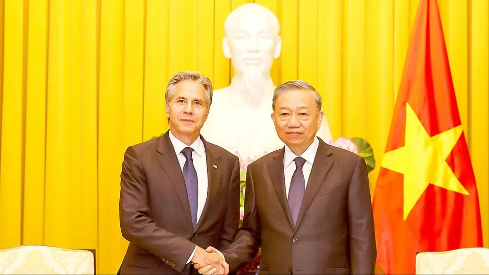 Chủ tịch nước Tô Lâm và Thủ tướng Phạm Minh Chính tiếp Ngoại trưởng Hoa Kỳ Antony Blinken