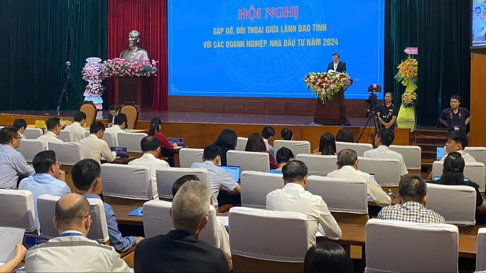 Quang cảnh hội nghị đối thoại giữa lãnh đạo tỉnh Bà Rịa - Vũng Tàu và các doanh nghiệp, nhà đầu tư năm 2024