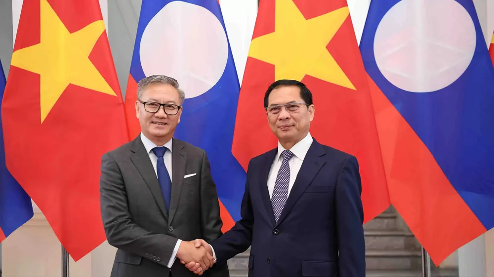 Phó Thủ tướng, Bộ trưởng Bộ Ngoại giao Bùi Thanh Sơn hội đàm với Bộ trưởng Bộ Ngoại giao Lào