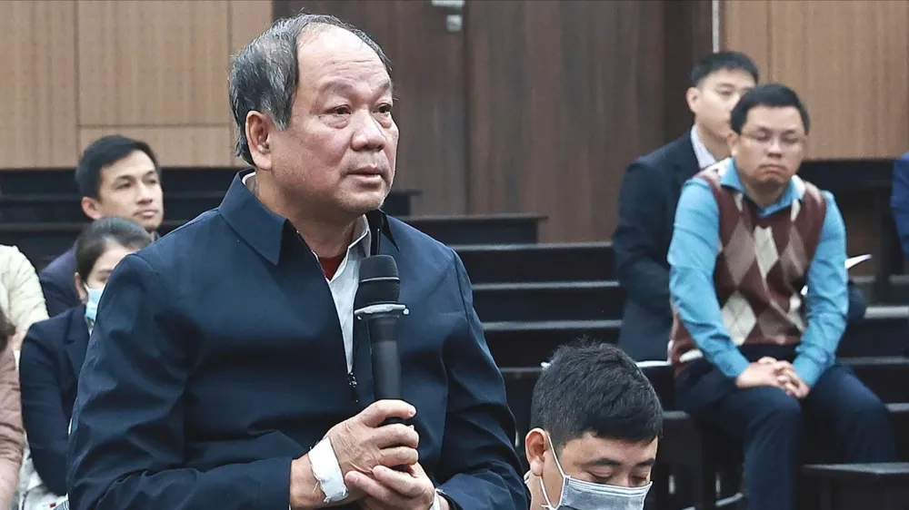 Bị cáo Mai Tiến Dũng tại phiên tòa