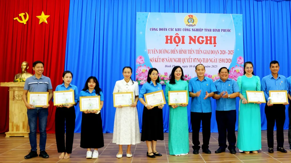 Bình Phước: Công đoàn các Khu công nghiệp tổ chức Hội nghị Tuyên dương Điển hình tiên tiến giai đoạn 2020-2025