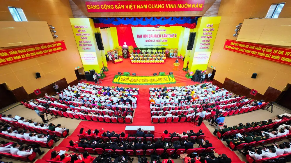 Bí thư Tỉnh uỷ Vĩnh Long Ngô Chí Cương phát biểu khai mạc đại hội