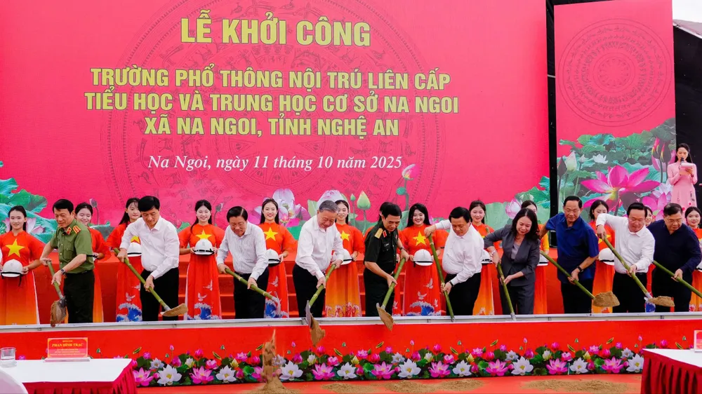 Tổng Bí thư Tô Lâm dự Lễ khởi công xây dựng trường nội trú liên cấp tại Nghệ An