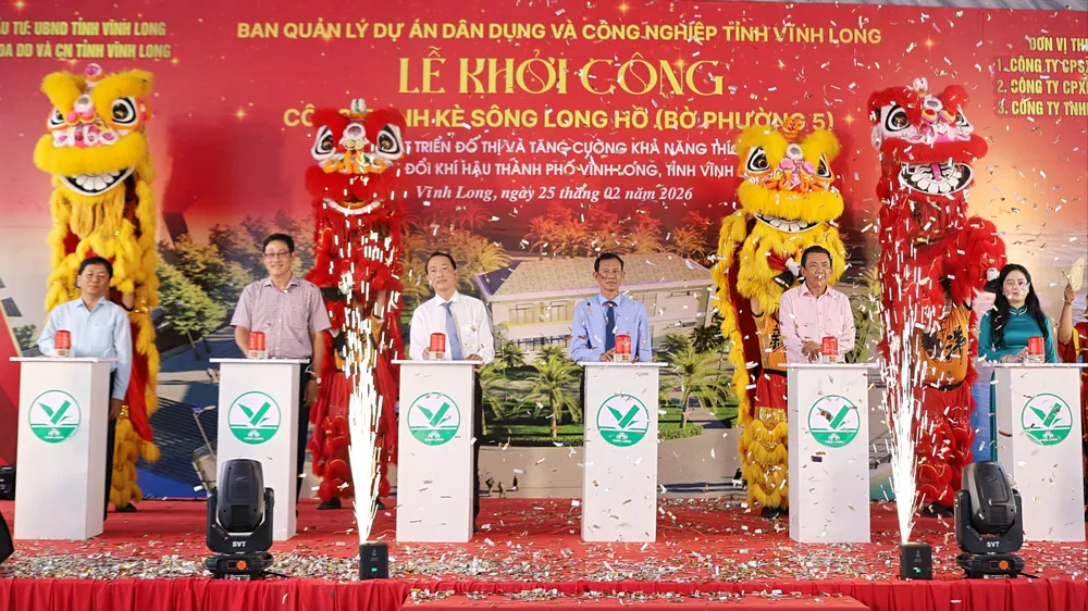 Vĩnh Long: Khởi công bờ kè nằm trong gói thầu 4.000 tỷ đồng