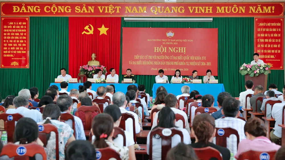Những người ứng cử ĐBQH khóa XVI và ĐB HĐND TPHCM nhiệm kỳ 2026-2031 tiếp xúc cử tri tại xã Phước Hải