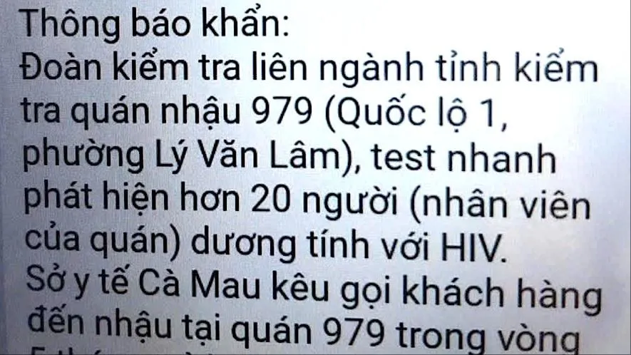 Vụ “20 nhân viên nhà hàng nhiễm HIV”: Xác minh, xử lý chủ tài khoản đăng tin sai sự thật