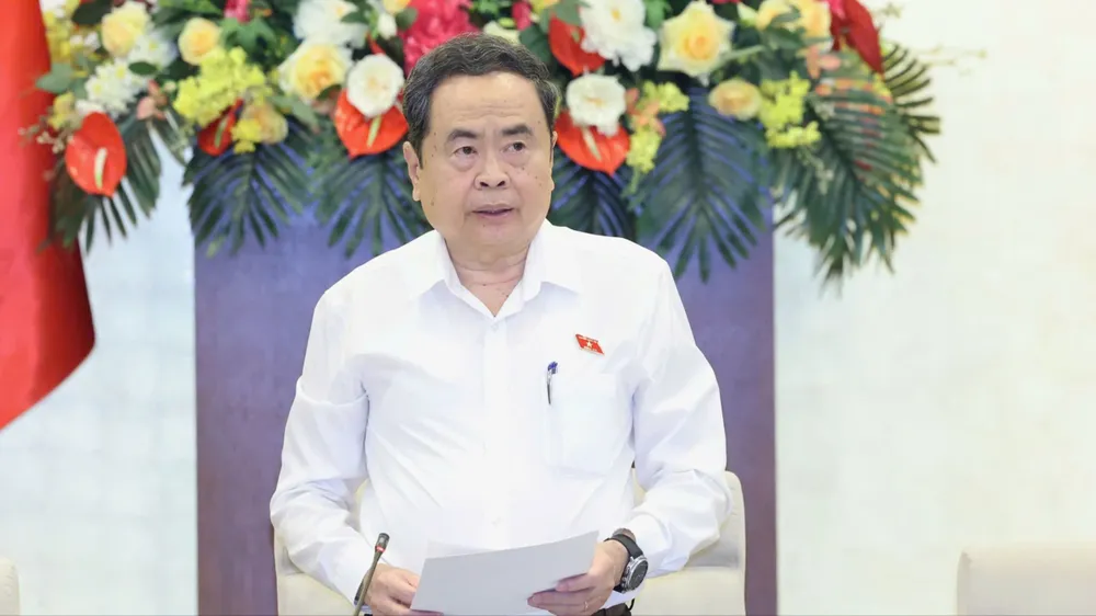 Chủ tịch Quốc hội Trần Thanh Mẫn phát biểu khai mạc phiên họp. Ảnh: QUANG PHÚC