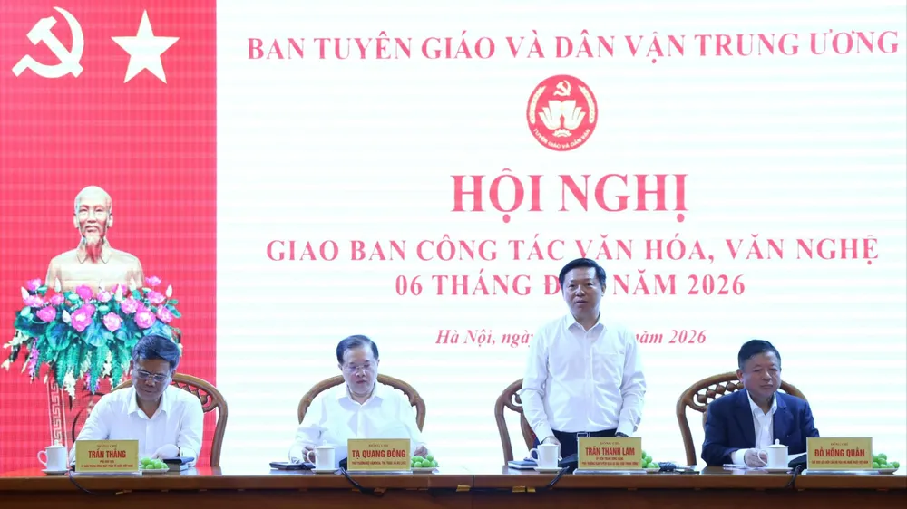 Hội nghị giao ban công tác văn hóa, văn nghệ 6 tháng đầu năm 2026, ngày 15-7. Ảnh: HOA NGUYỄN