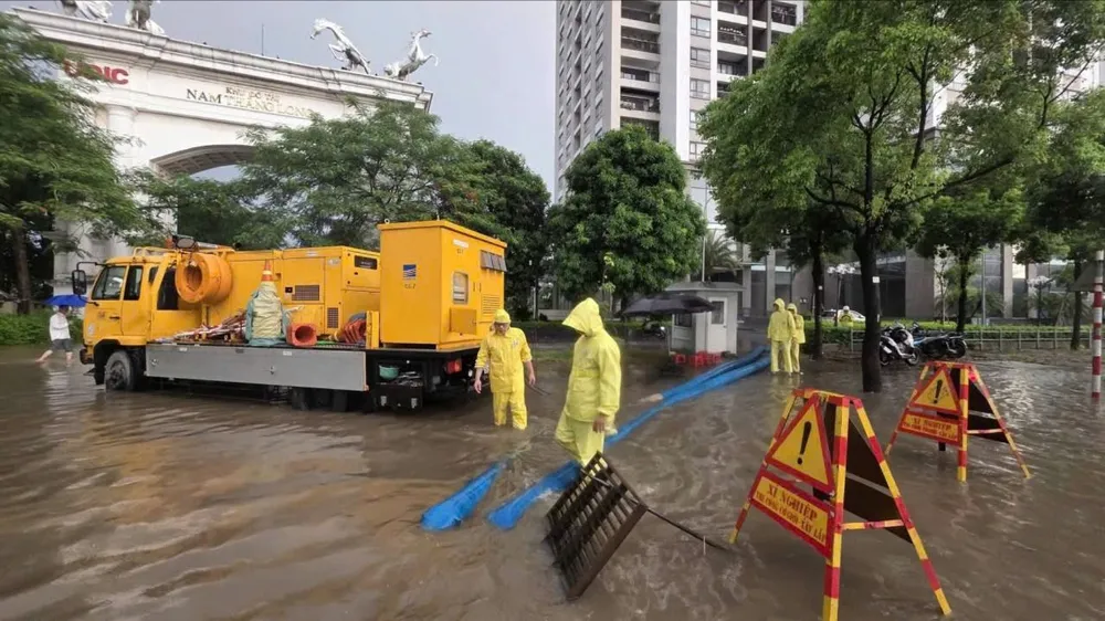 Hà Nội: Số điểm ngập úng giảm, thời gian ngập ngắn hơn