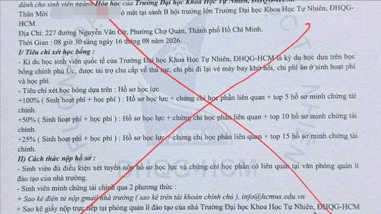 Trường đại học cảnh báo thông tin giả mạo, lừa đảo