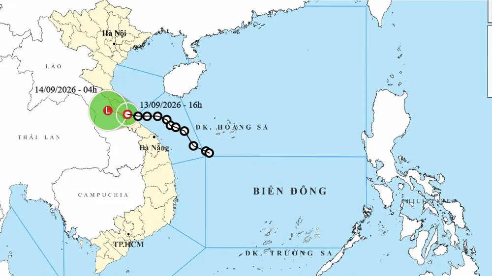 Áp thấp nhiệt đới vào Quảng Trị, Trung bộ và Bắc bộ mưa lớn đến ngày 16-9
