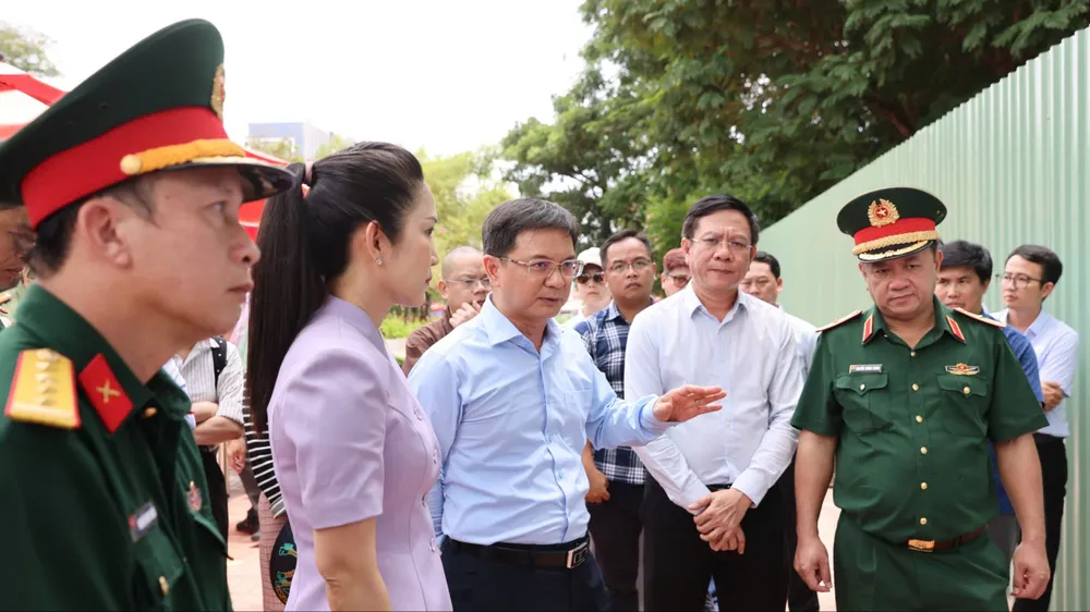 Khảo sát chuẩn bị Lễ truy điệu, an táng hài cốt liệt sĩ tại Công viên Lê Thị Riêng 