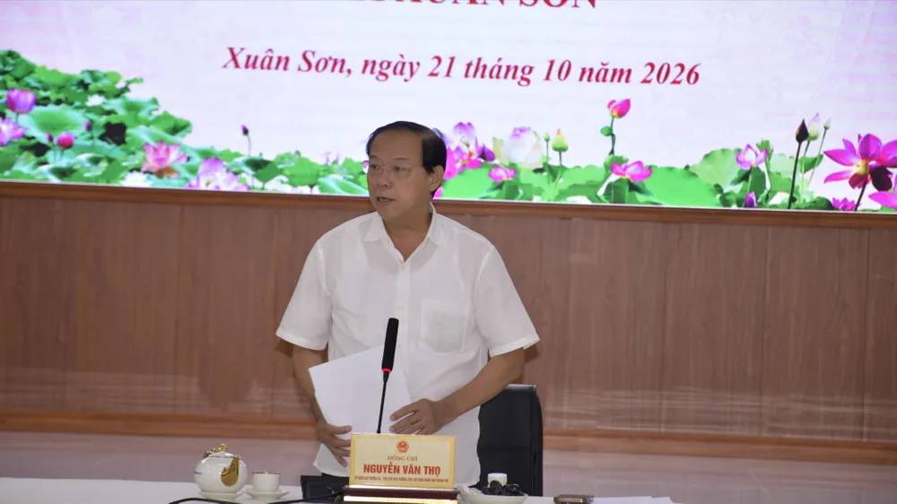 Đồng chí Nguyễn Văn Thọ, Phó Chủ tịch Thường trực HĐND TPHCM phát biểu tại buổi làm việc với xã Xuân Sơn 