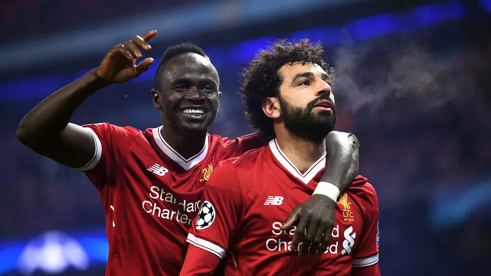 Sadio Mane (trái) và Mo Salah ở Liverpool.