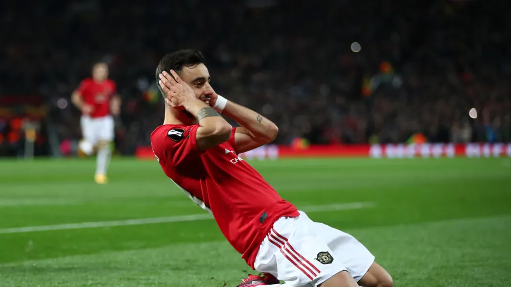 Bruno Fernandes ăn mừng bàn thắng