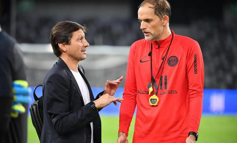Giám đốc thể thao Leonardo và HLV trưởng Thomas Tuchel 