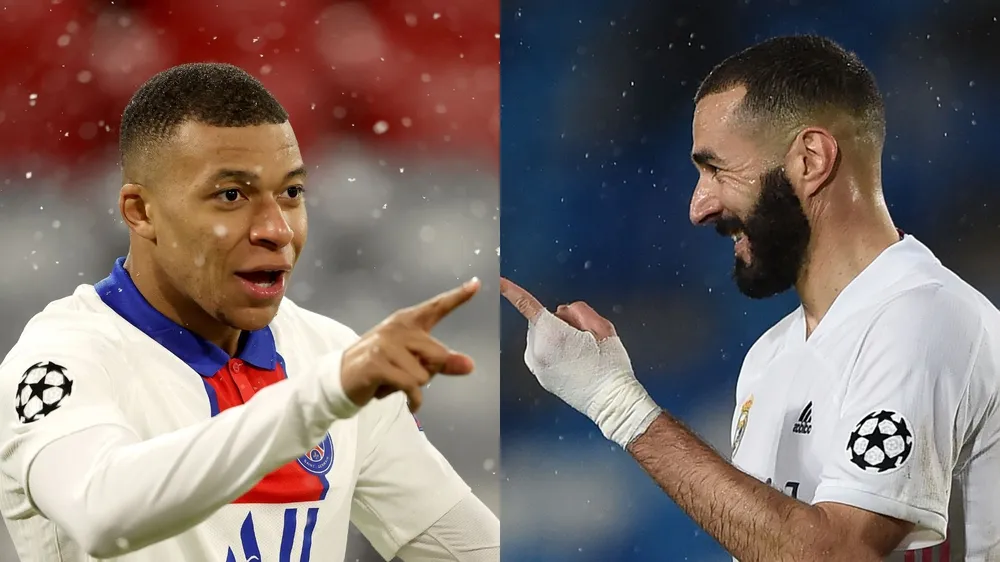 Kylian Mbappe và Karim Benzema