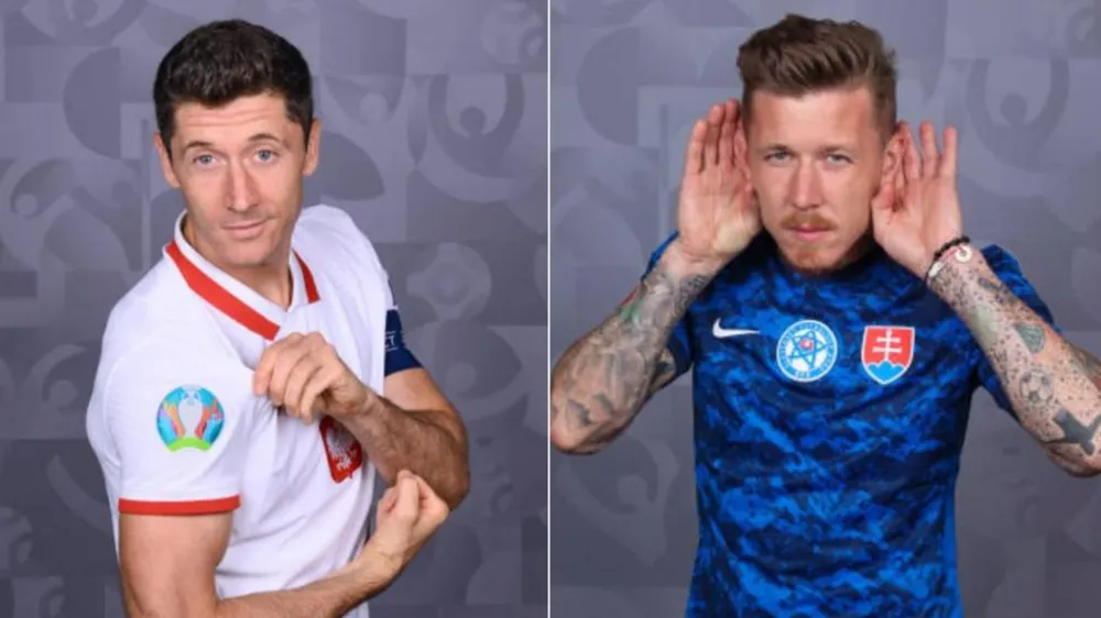Robert Lewandowski (Ba Lan) và Kucka (Slovakia)