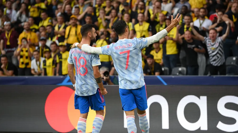 Bruno ăn mừng thắng lợi cùng Ronaldo