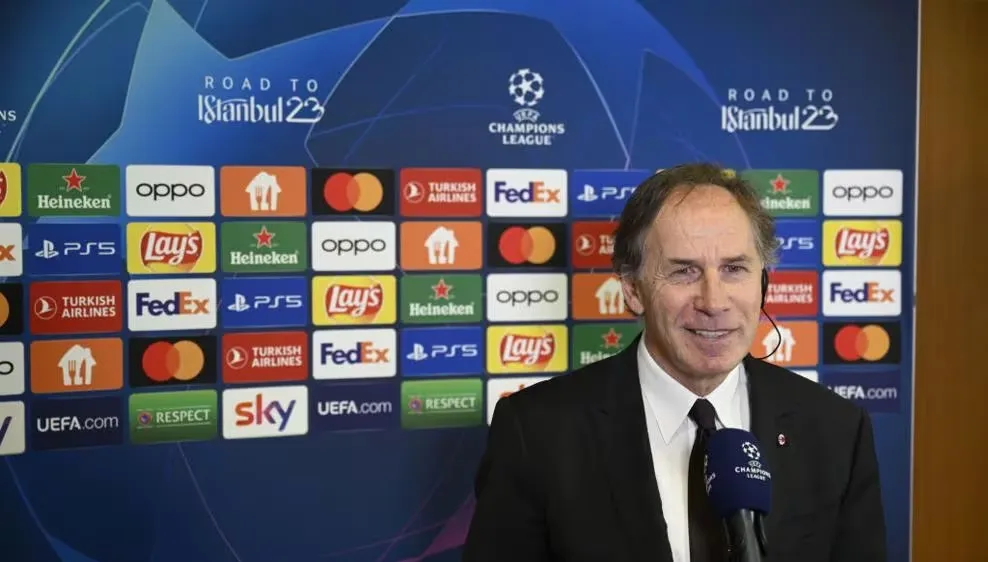Cựu danh thủ Franco Baresi tại lễ bốc thăm tứ kết Champions League ở Nyon