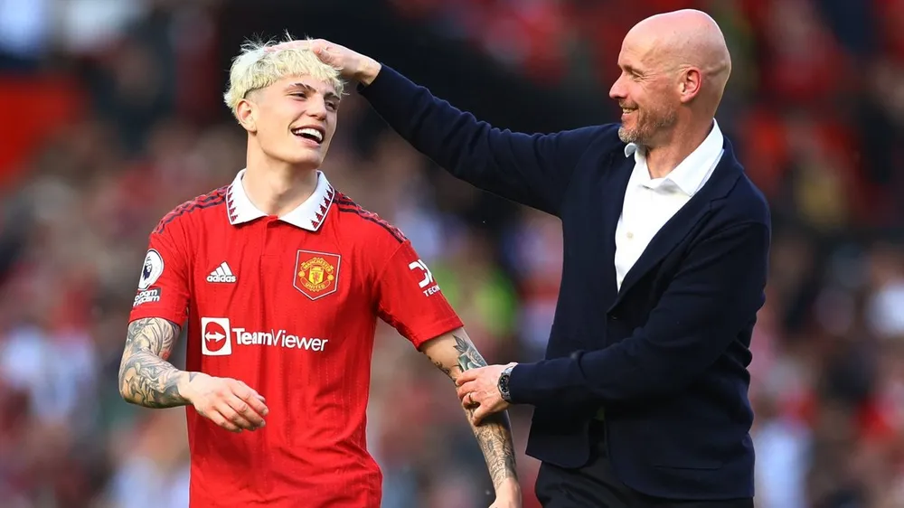 Alejandro Garnacho và HLV Erik Ten Hag