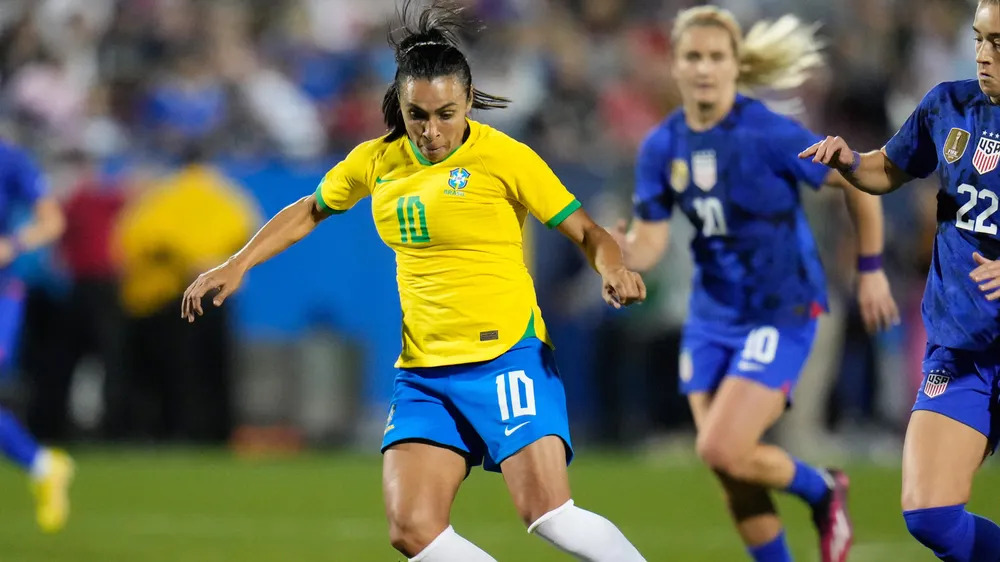 Tiền đạo Marta (Brazil) trong trận gặp Mỹ