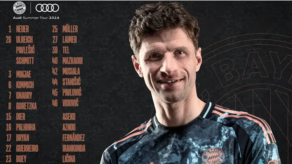 Thomas Muller và bản danh sách Bayern sang Hàn Quốc