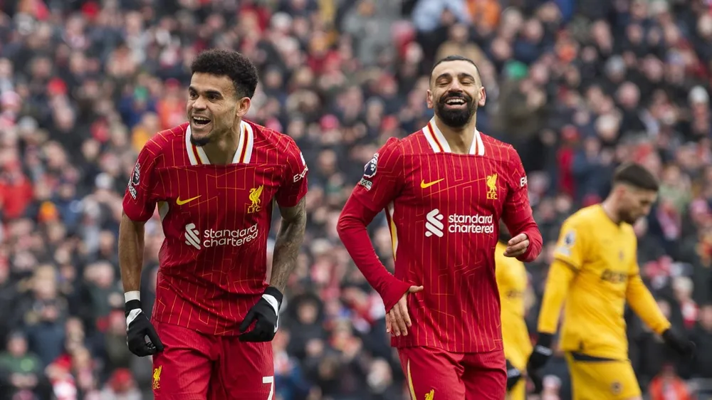 Luis Diaz và Mohamed Salah ghi 2 bàn trong hiệp đầu