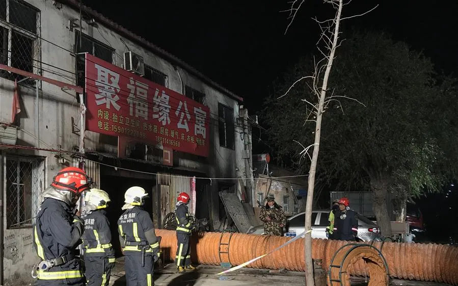 Hiện trường vụ hỏa hoạn. Ảnh: China Daily