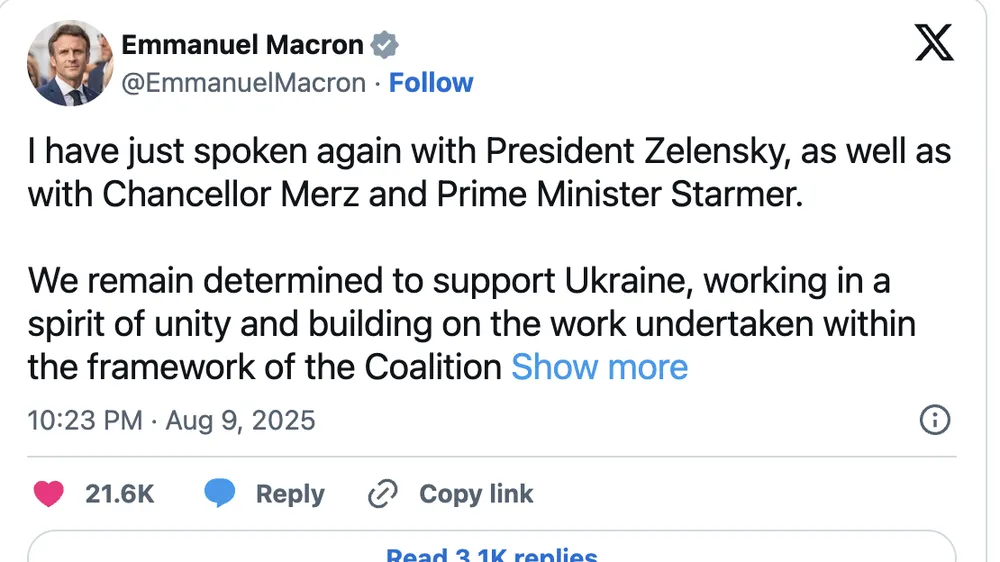 Các nhà lãnh đạo châu Âu, như Tổng thống Pháp Emmanuel Macron, đã đứng về phía Tổng thống Zelensky bằng những tuyên bố được đăng tải trên mạng xã hội