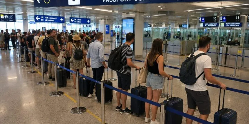 Italy kiểm tra du khách đến từ Tây Ban Nha bằng đường hàng không ít nhất đến ngày 15-8. Ảnh: deultimominuto.net