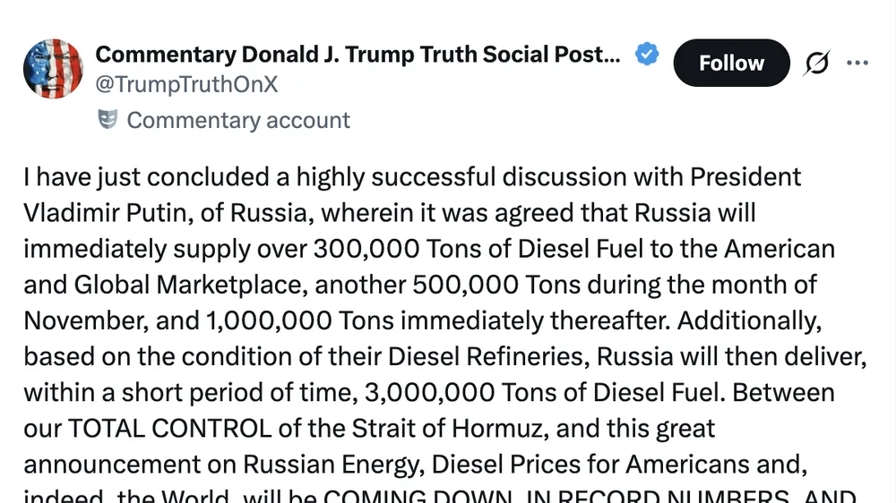 Tổng thống Mỹ Donald Trump thông báo trên mạng xã hội Truth Social