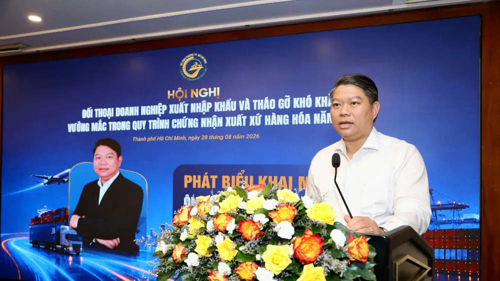 Ông Lê Văn Danh, Phó Giám đốc Sở Công thương TPHCM phát biểu tại hội nghị. Ảnh: ÁI VÂN