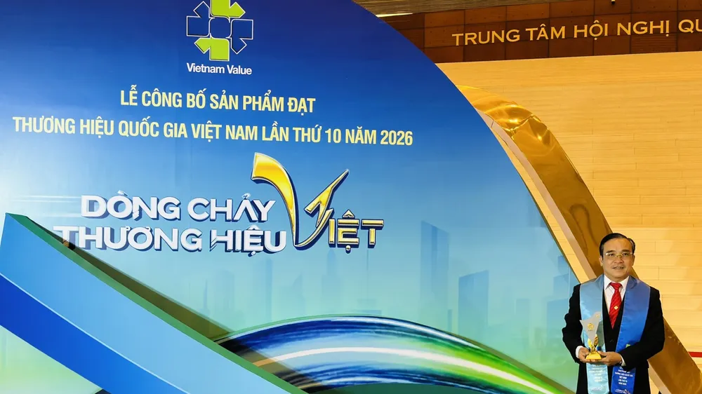 Ông Nguyễn Ngọc Thắng, Phó Tổng Giám đốc Saigon Co.op, đại diện đơn vị tham dự Lễ công bố sản phẩm đạt Thương hiệu Quốc gia Việt Nam năm 2026. Ảnh: MINH XUÂN