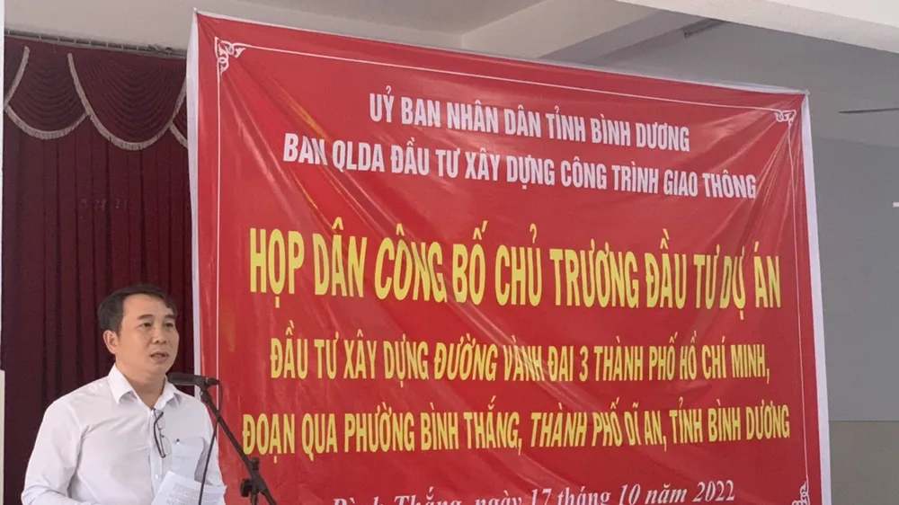 Đại diện Ban Quản lý dự án đầu tư xây dựng công trình giao thông Bình Dương thông tin về dự án